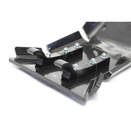 Fixations of the black HDPE plastic skid plate for KTM 250 - 300 Enduro