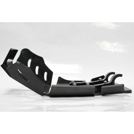 Left side of the black HDPE plastic skid plate for KTM 250 - 300 Enduro