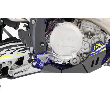 Right side of the black HDPE plastic skid plate with linkage guard for Sherco 250 - 300 2T