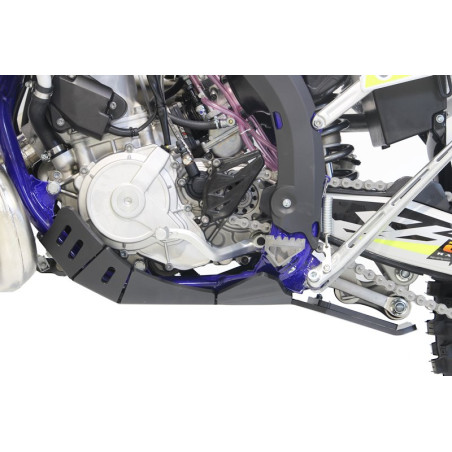 Côté gauche du sabot noir en plastique PEHD avec protection de biellette pour Sherco 250 - 300 2T