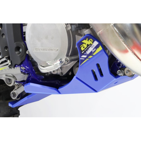 Côté droit du sabot bleu en plastique PEHD avec protection de biellette pour Sherco 250 - 300 2T