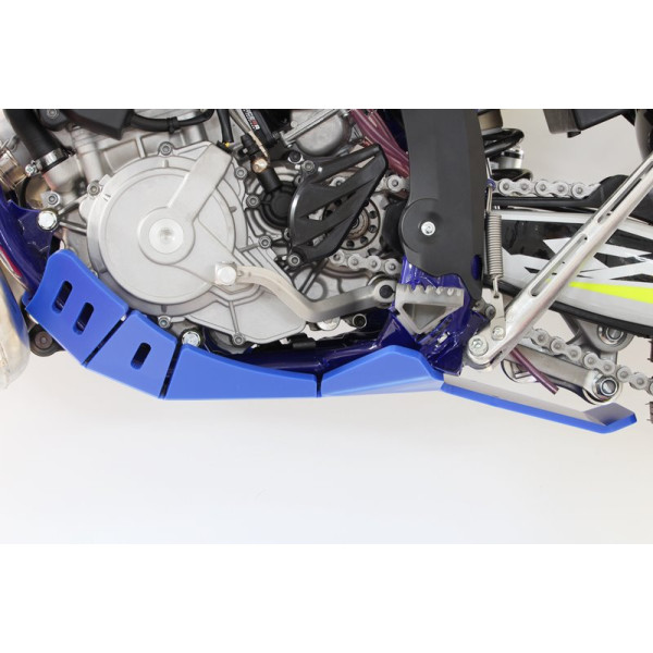 Côté gauche du sabot bleu en plastique PEHD avec protection de biellette pour Sherco 250 - 300 2T