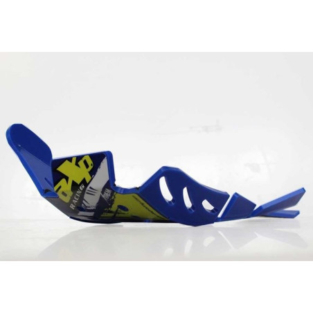 Blue HDPE plastic skid plate with linkage guard for Sherco 250 - 300SEFR