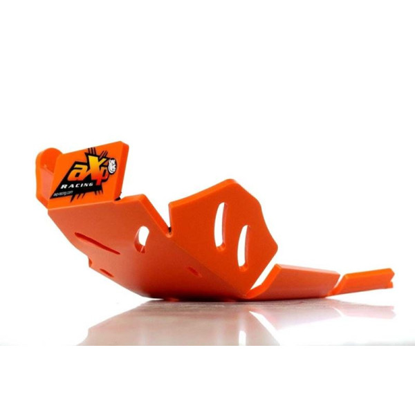 Orange HDPE plastic skid plate with linkage guard for KTM 250 - 300 2T