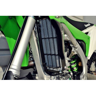 Protections de radiateurs en aluminium avec entretoises noires pour Kawasaki KX450F 2