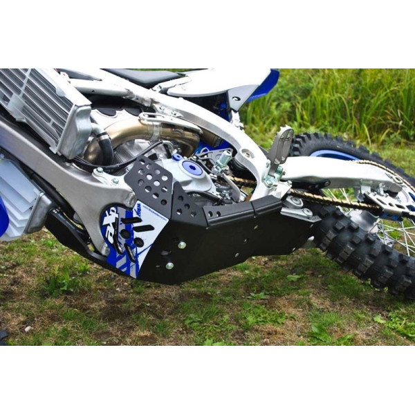 Côté gauche du sabot noir en plastique PEHD avec protection de biellette pour Yamaha - Fantic
