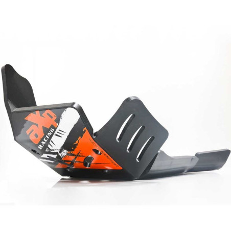 Left side of the black HDPE plastic skid plate for KTM 450EXCF - 500EXCF