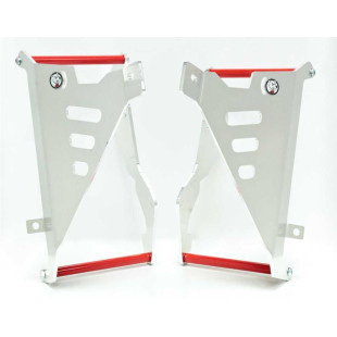 Protections de radiateurs en aluminium avec entretoises rouges pour Honda CRF250R 2