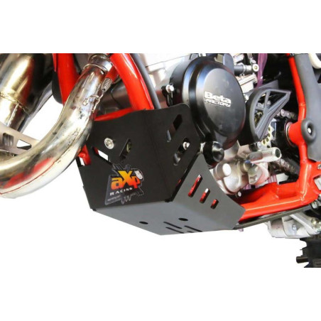 Left side of the black HDPE plastic skid plate for Beta 125RR - 200RR