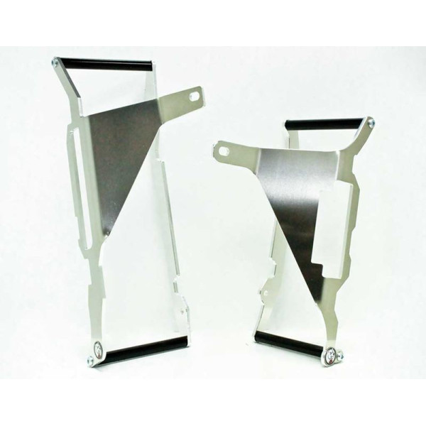 Radiator braces in aluminum with black spacers for Kawasaki KX250F