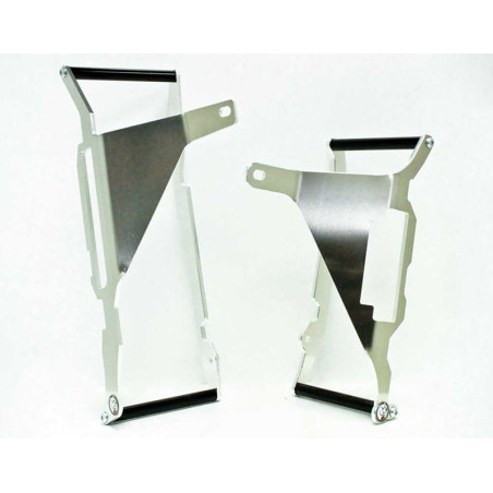 Radiator braces in aluminum with black spacers for Kawasaki KX250F