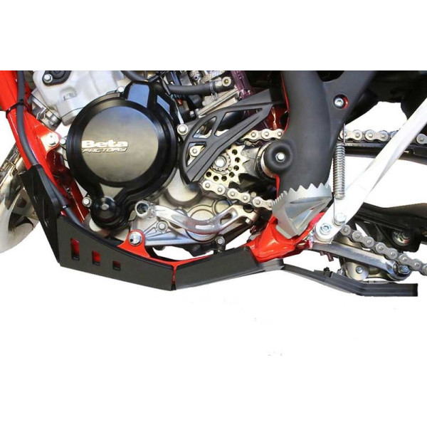 Côté gauche du sabot noir en plastique PEHD avec protection de biellette pour Beta 125RR - 200RR