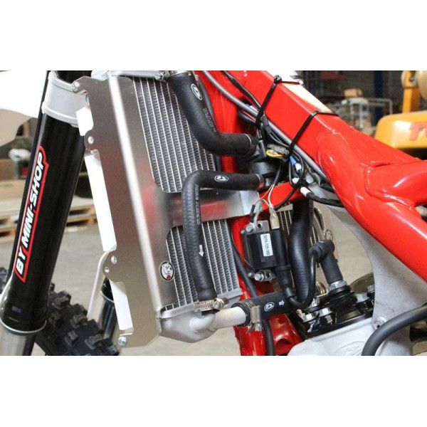 Rear view of the radiator braces in aluminum for Beta 125RR - 200RR