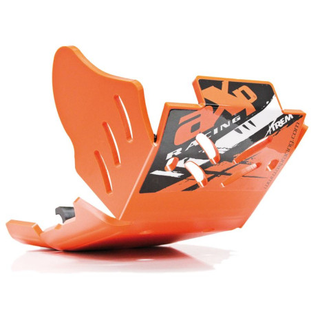 Right side of the orange HDPE plastic skid plate for KTM 250/350 EXCF