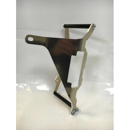 Vue de côté des protections de radiateurs en aluminium pour Kawasaki KX250F