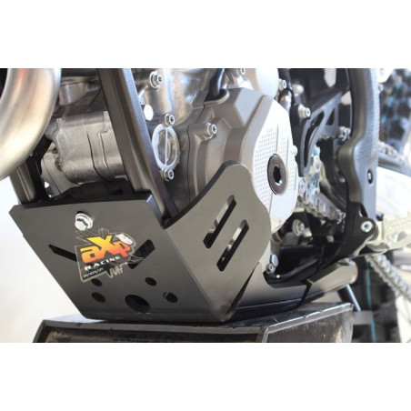 Côté gauche du sabot noir en plastique PEHD avec protection de biellette pour KTM - Husqvarna 250 / 350MX 4T
