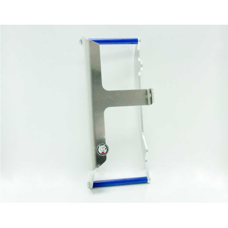 Radiator braces in aluminum with blue spacers for Yamaha YZ85