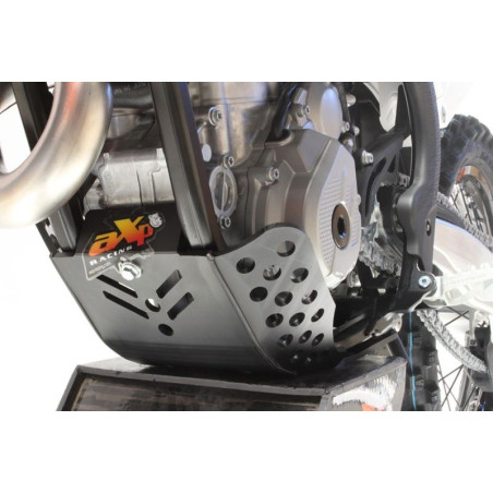 Left side of the black HDPE plastic skid plate for KTM - Husqvarna - 250 / 350 4T