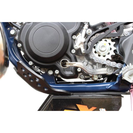 Left side of the black 6mm HDPE plastic skid plate for GasGas - KTM - Husqvarna 250/300 2T