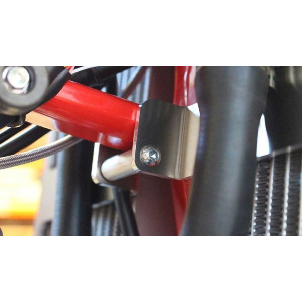 Radiator braces in aluminum with red spacers for GasGas EC250 - EC300 - EC300 Ranger