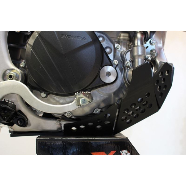 Right side of the black HDPE plastic skid plate for Honda CRF250R - CRF450R