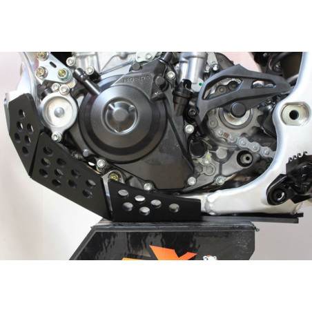 Left side of the black HDPE plastic skid plate for Honda CRF250R - CRF450R