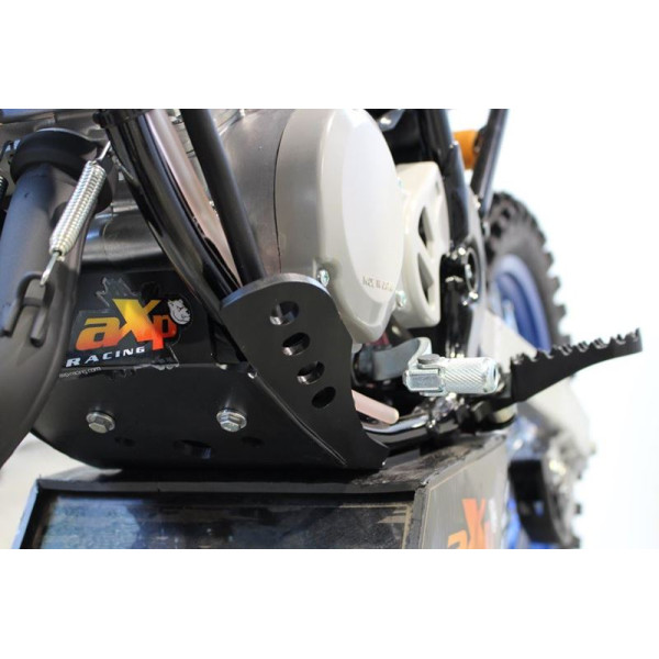 Left side of the black HDPE plastic skid plate for Yamaha YZ85