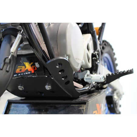 Left side of the black HDPE plastic skid plate for Yamaha YZ85