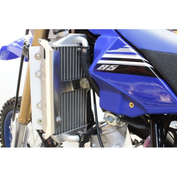 Rear left view of the aluminum radiator braces for Yamaha YZ85