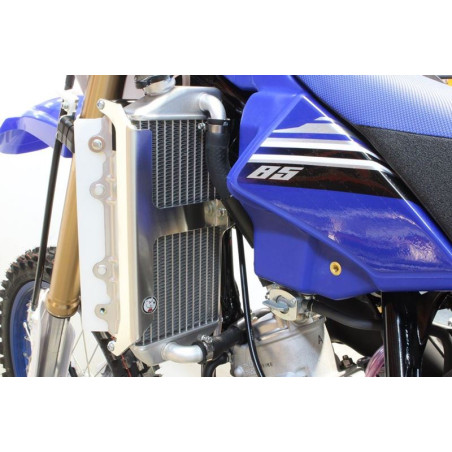 Rear left view of the aluminum radiator braces for Yamaha YZ85