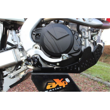 Right side of the black HDPE plastic skid plate with linkage guard for Honda CRF450L - CRF450XR