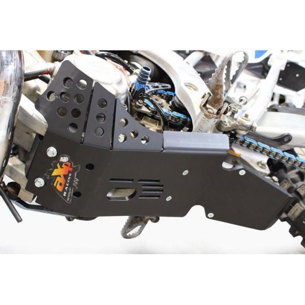 Côté gauche du sabot noir en plastique PEHD avec protection de biellette pour TM Racing 250 - 300EN