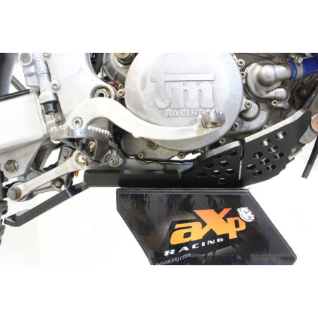 Côté droit du sabot noir en plastique PEHD avec protection de biellette pour TM Racing 250 - 300