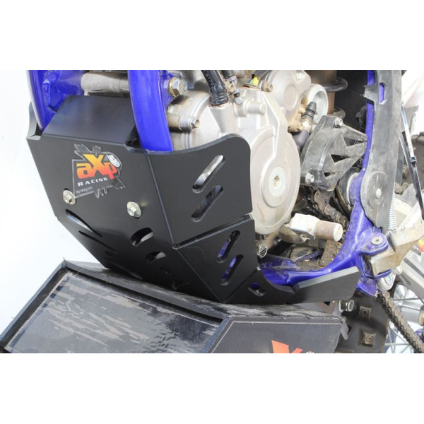 Left side of the black HDPE plastic skid plate with linkage guard for Sherco SER250F - SER300F