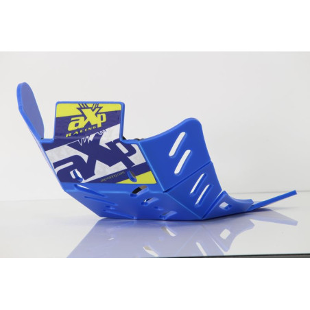 Left side of the blue 6mm HDPE plastic skid plate for Sherco 4T