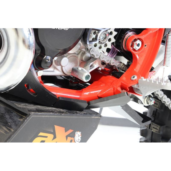 Left side of the HDPE plastic skid plate with linkage guard for Beta 125RR - 200RR