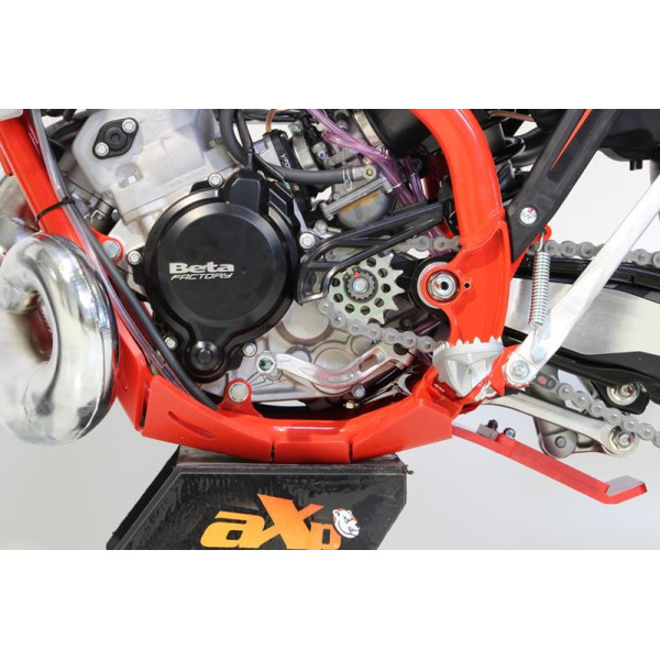 Côté gauche du sabot rouge en plastique PEHD avec protection de biellette pour Beta 125RR - 200RR