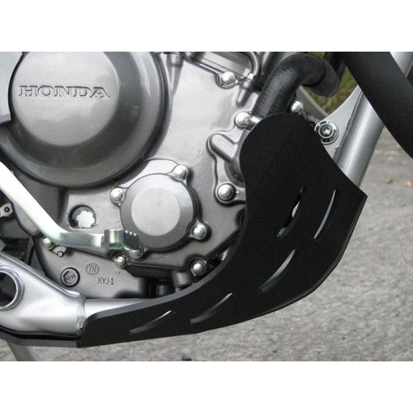 Right side of the black 6mm HDPE plastic skid plate for Honda CRF250L