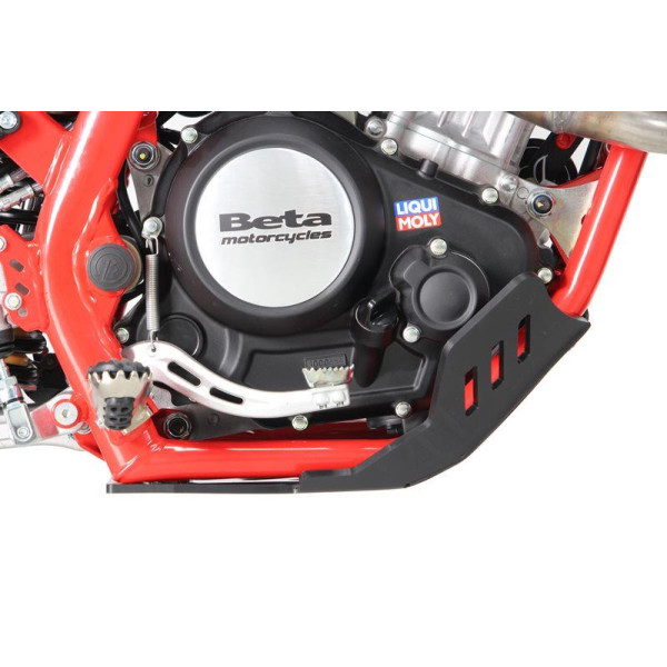 Right side of the black 6mm HDPE plastic skid plate for Beta 125RR