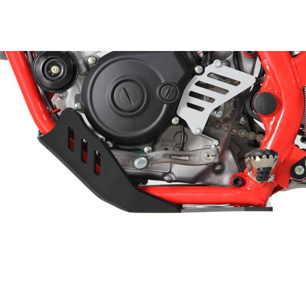 Left side of the black 6mm HDPE plastic skid plate for Beta 125RR
