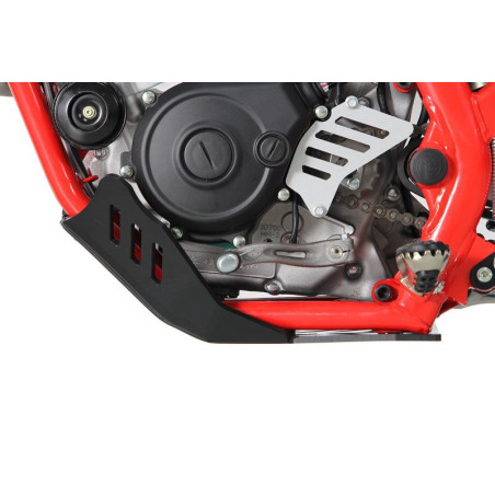 Left side of the black 6mm HDPE plastic skid plate for Beta 125RR