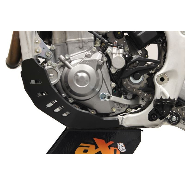 Left side of the black 6mm HDPE plastic skid plate for Honda CRF250R - CRF450R