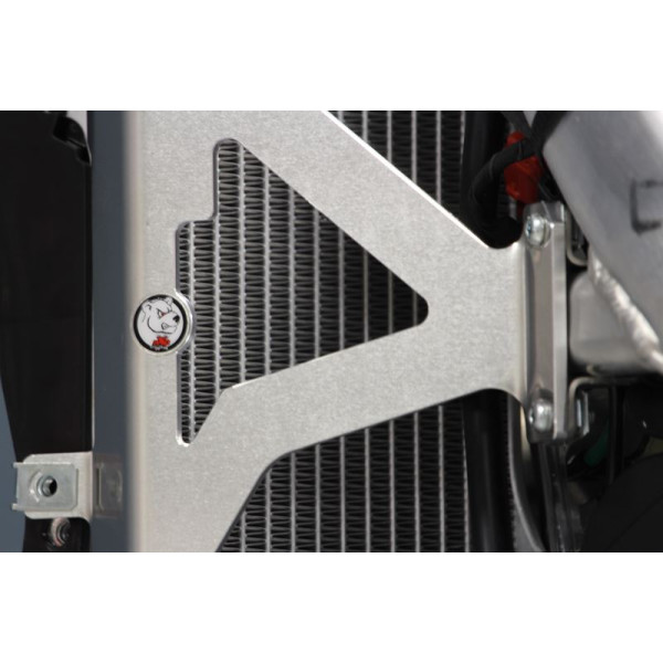 Vue rapprochée des protections de radiateurs en aluminium pour Honda CRF250R - CRF450R