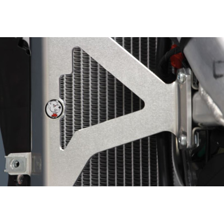Vue rapprochée des protections de radiateurs en aluminium pour Honda CRF250R - CRF450R