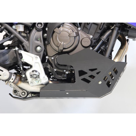 Left side of the black HDPE plastic skid plate for Yamaha Tenere EURO 4