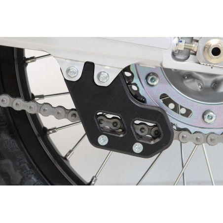 Side view of the black chain guide in UHMW plastic for Honda CRF250L - CRF300L
