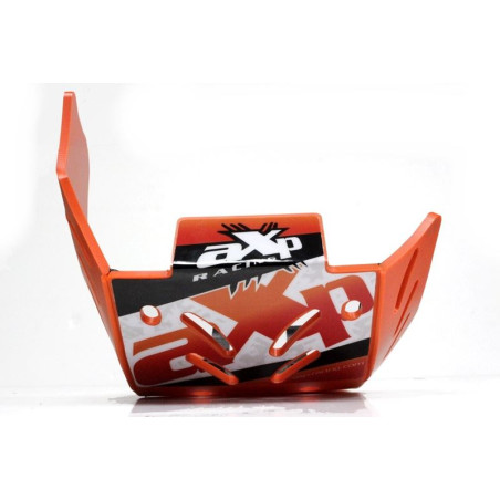 Vue de face du sabot orange en plastique PEHD 6mm pour KTM 450EXCF - 500EXCF