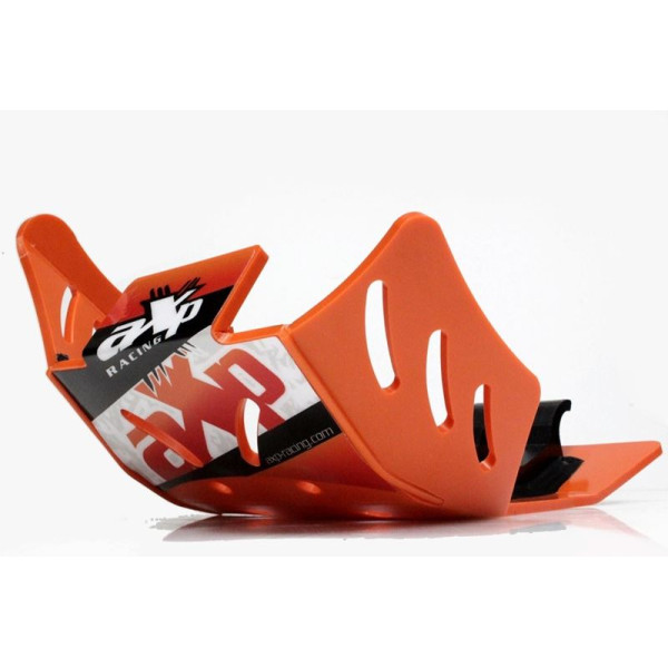 Vue de côté du sabot orange en plastique PEHD 6mm pour KTM 450SXF