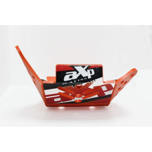 Vue de face du sabot orange en plastique PEHD 6mm pour KTM