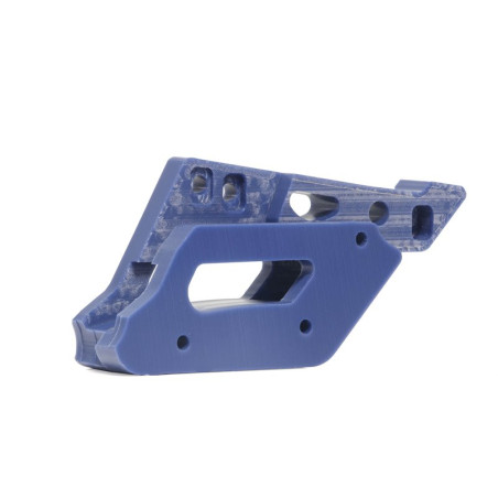 Side view of the bleu chain guide in UHMW plastic for Husqvarna